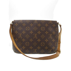Louis Vuitton Monogram Shoulder Leather Short Brown Bag Musette Tango